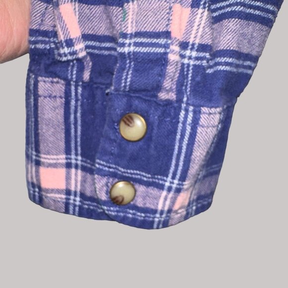JACHS Girlfriend Vintage Plaid Button-Up Shirt With Dual Pockets Size XL - Picture 4 of 5